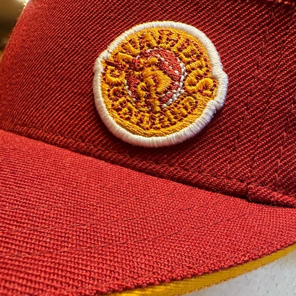 Mitchell & Ness CLE Cavaliers Hardwood Classics Fitted Hat 7 1/8 Red/Yellow NWOT - Picture 3 of 8